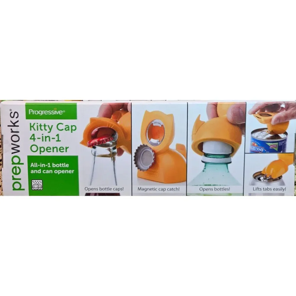 NWT PrepWorks Progressive Kitty Cap 4-in-1 Bottle and Can Opener White_4